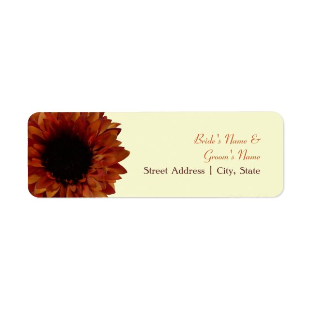 Hochzeit im Herbst-Adresse-Etikett - Orangefarbene (Vorne)