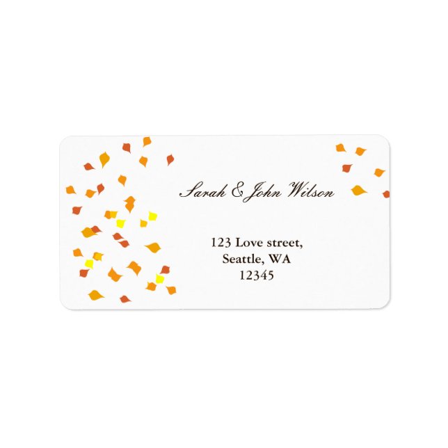 Hochzeit im Herbst, Adressenaufkleber Adressaufkleber (Vorne)