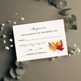 Hochzeit im Herbst-Antwortkarte für Herbst RSVP Karte