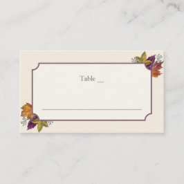 Hochzeit im Herbst Aquarellfoliage-Blätter Platzkarte