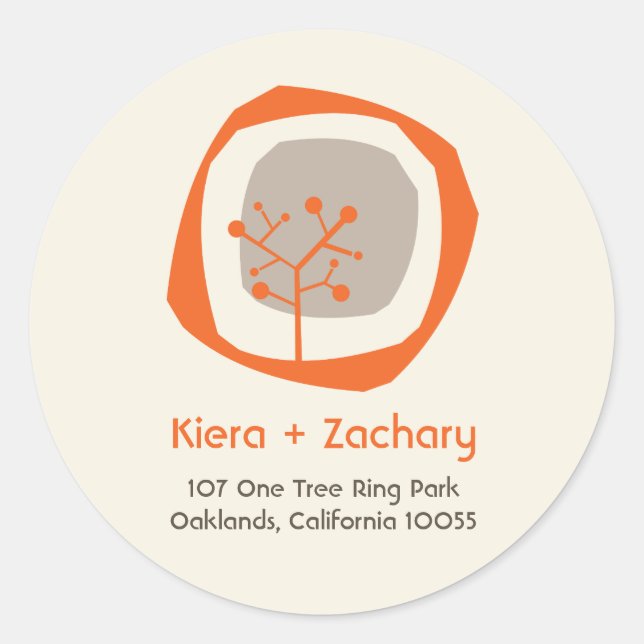 Hochzeit im Herbst-Aufkleber für Herbst-Waldbaum Runder Aufkleber (Vorderseite)