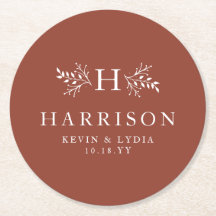 Hochzeit im Herbst aus rustikalem Monogramm Terrak