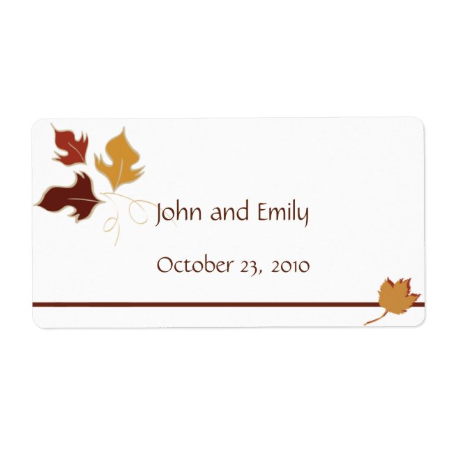 Hochzeit im Herbst bevorzugt Labels (Vorne)