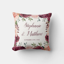 Hochzeit im Herbst Burgund Blush Kissen