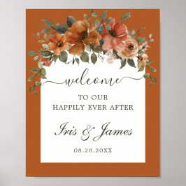 Hochzeit im Herbst Burnt Orange Rust Floral Arch W Poster