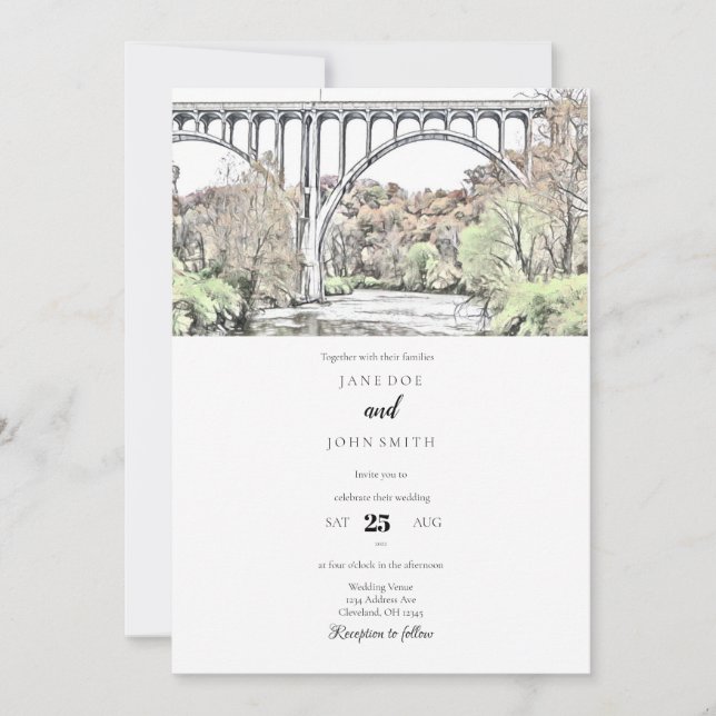 Hochzeit im Herbst Cuyahoga Nationalpark Einladung (Vorderseite)