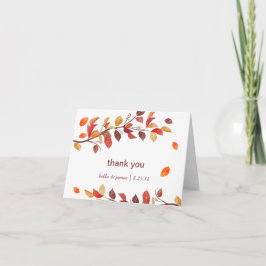 Hochzeit im Herbst der Herbstblätter Vielen Dank H Dankeskarte