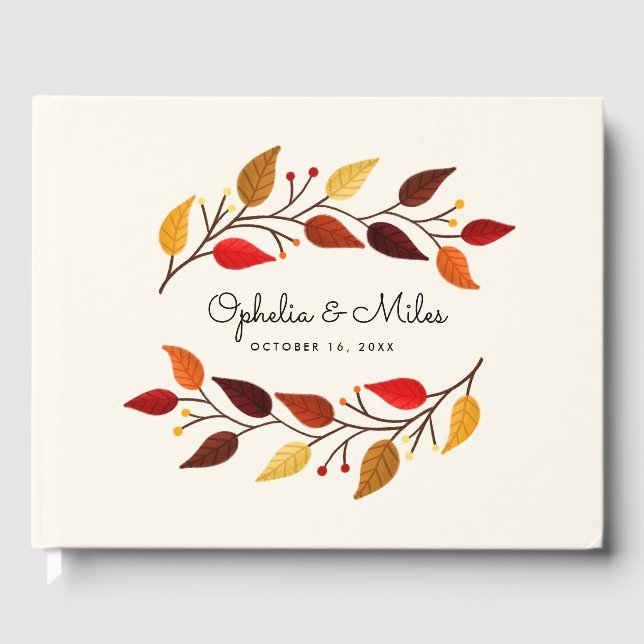 Hochzeit im Herbst der Herbstzweige Gästebuch (Vorderseite)