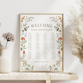 Hochzeit im Herbst der Orange-Blume im Herbst Poster