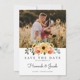 Hochzeit im Herbst der Sonnenblumen-Rose Save The Date