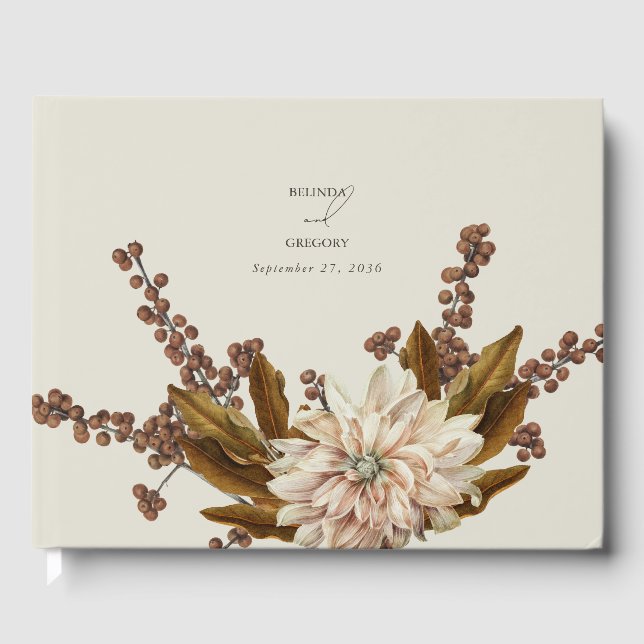 Hochzeit im Herbst der Wasserfarben im Herbst Gästebuch (Vorderseite)