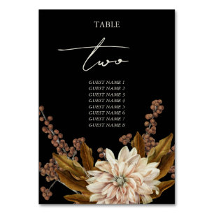 Hochzeit im Herbst des blorschwarzen Herbstes Tischnummer