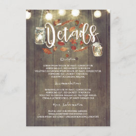 Hochzeit im Herbst Details Karte