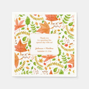 Hochzeit im Herbst Empfang Servietten / Dankeschön