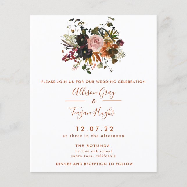 Hochzeit im Herbst | Flyer Haushalt (Vorne)