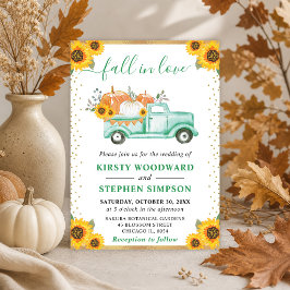 Hochzeit im Herbst für den grünen und goldblütigen Einladung