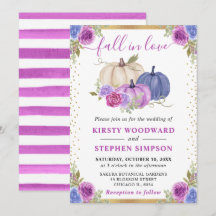 Hochzeit im Herbst für lila und blauflorale Pumpki