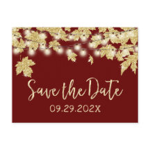 Hochzeit im Herbst Gold Blätter Burgund Save the D