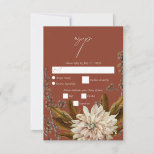Hochzeit im Herbst Herbst Flora und Fauna RSVP Karte