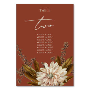 Hochzeit im Herbst Herbst Flora und Fauna Tischnummer