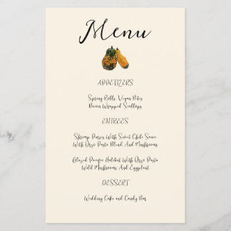 Hochzeit im Herbst Menu Template Two Gourds Flyer
