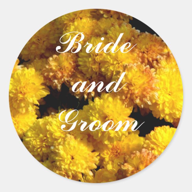 HOCHZEIT IM HERBST MUMS UMSCHLAG AUFKLEBER STICKER (Vorderseite)