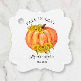 Hochzeit im Herbst Orange Pumpkin Geschenkanhänger