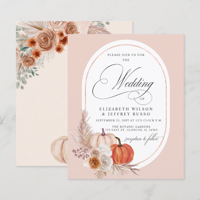 Hochzeit im Herbst Pampas Pumpkin (Vorne/Hinten)