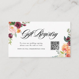 Hochzeit im Herbst QR-Code für Herbstblöcke Begleitkarte