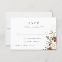 Hochzeit im Herbst RSVP-Karte für Blumenrostkreuz