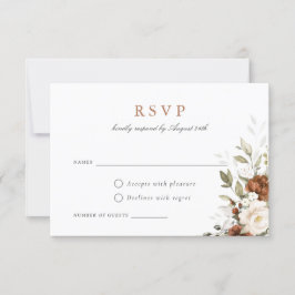 Hochzeit im Herbst RSVP-Karte für Blumenrostkreuz Einladung