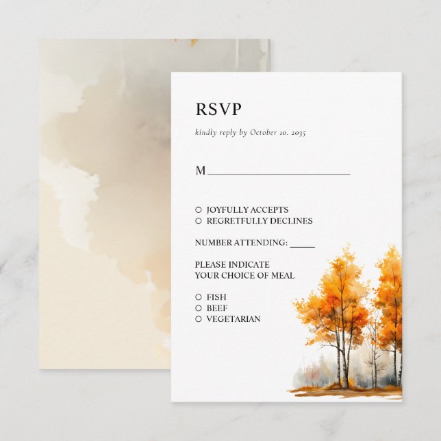 Hochzeit im Herbst-RSVP-Karte RSVP Karte (Vorne/Hinten)