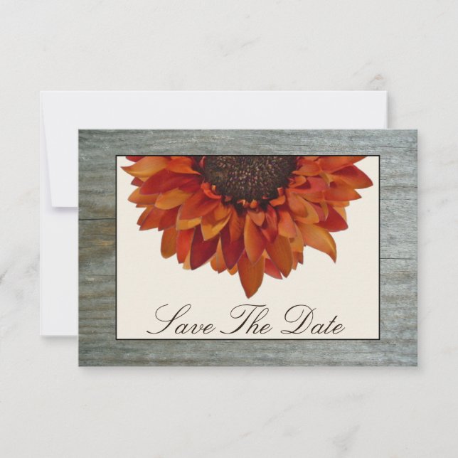 Hochzeit im Herbst Save the Date - Sonnenblumen un (Vorderseite)
