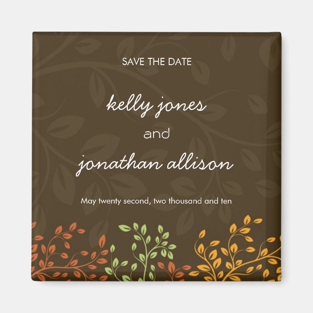 Hochzeit im Herbst:: Speichern der Datumsmagnete Magnet (Vorne)