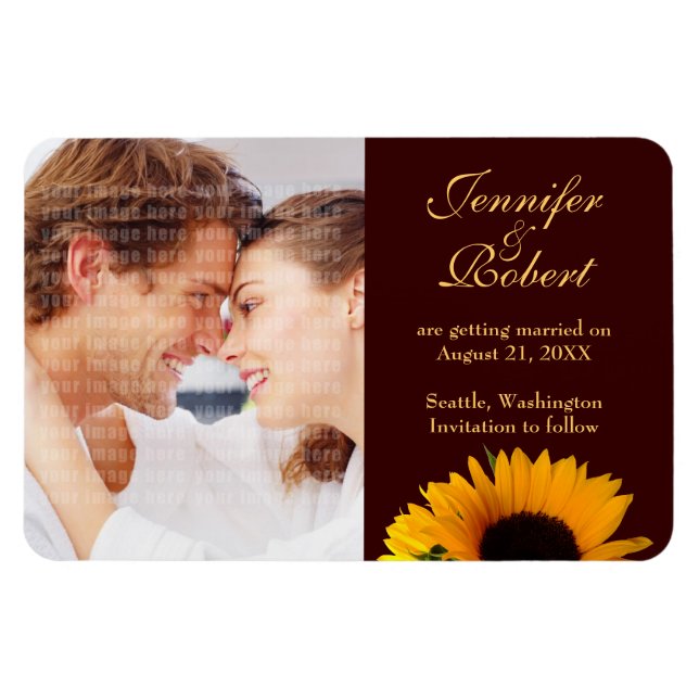 Hochzeit im Herbst Speichern des Datumsfensters Magnet (Horizontal)