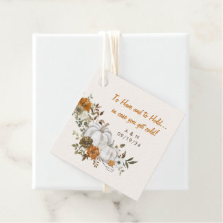Hochzeit im Herbst Throw Blanket Creme Floral Pump Geschenkanhänger