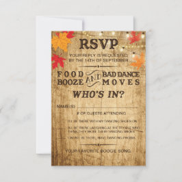 Hochzeit im Herbst UAWG für rustikale Hochzeit RSVP Karte