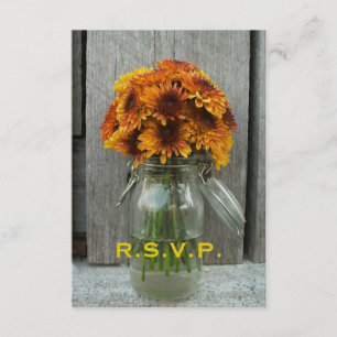 Hochzeit im Herbst UAWG: Maurer-Glas Blumen u. RSVP Karte