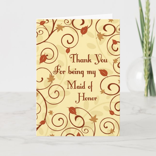 Hochzeit im Herbst Vielen Dank Trauzeugin Card Dankeskarte (Vorderseite)