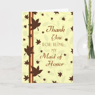 Hochzeit im Herbst Vielen Dank Trauzeugin Card Dankeskarte