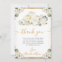 Hochzeit im Herbst von White and Gold Floral Pumpk