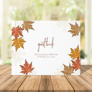 Hochzeit im Herbst Wasserfarben Blätter nach Maß Gästebuch