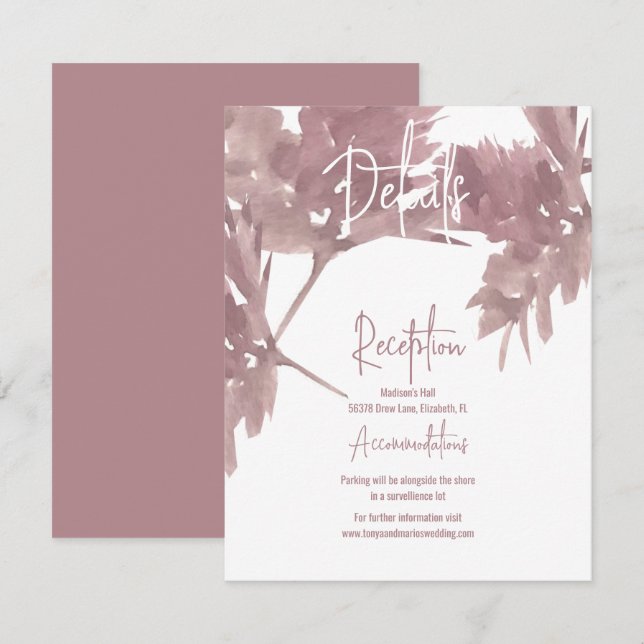 Hochzeit im Herbst Wasserfarbenleaf-Detailkarte Einladung (Vorne/Hinten)