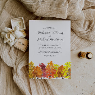 Hochzeit im Herbst Watercolor Woodland Einladung