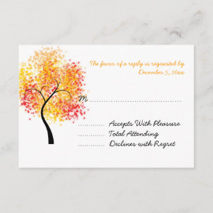 Hochzeit im Herbst Wirbel Tree Wedding RSVP Karte