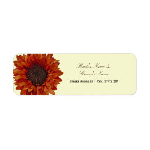Hochzeit im Herbsts-Adressen-Etikett - orange