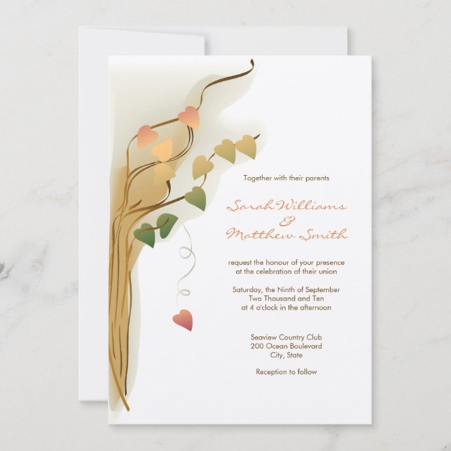Hochzeit im Herbsts-Einladungen Einladung (Vorderseite)
