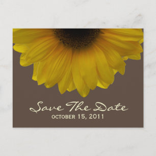 Hochzeit im Herbsts-Sonnenblume-Save the Date Ankündigungspostkarte