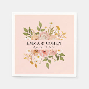 Hochzeit im hübschen Blumengarten Serviette