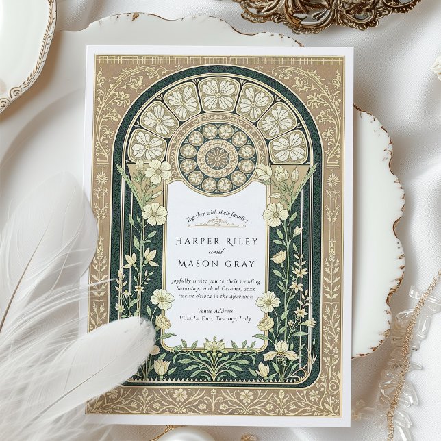 Hochzeit im Jugendstil Einladung (Von Creator hochgeladen)